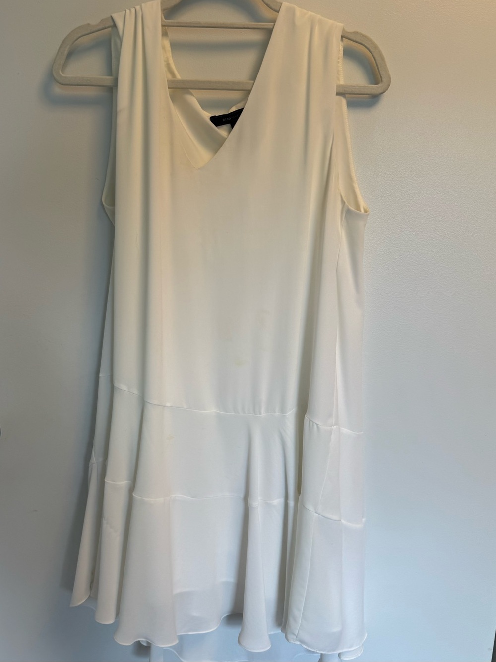 BCBGMaxAzria “Clea” dress BCBGMaxAzria White Sleeveless V-Neck Tiered Mini Dress